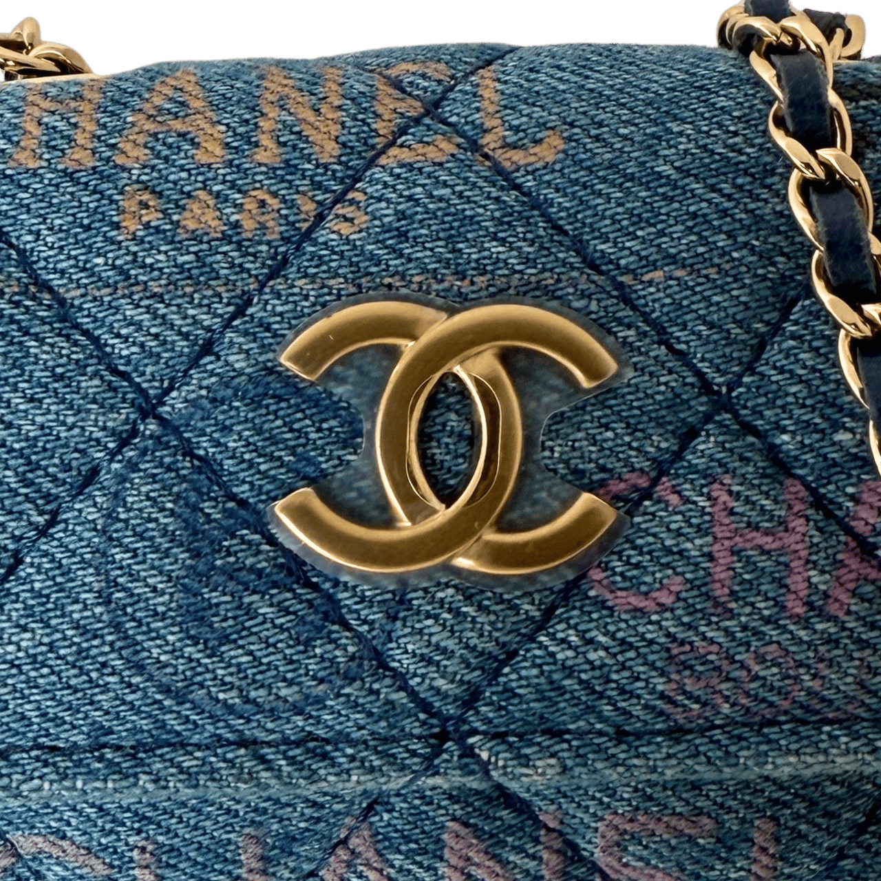 Chanel Chanel Mini Wallet on Chain Denim Blau / neuwertig Blauw