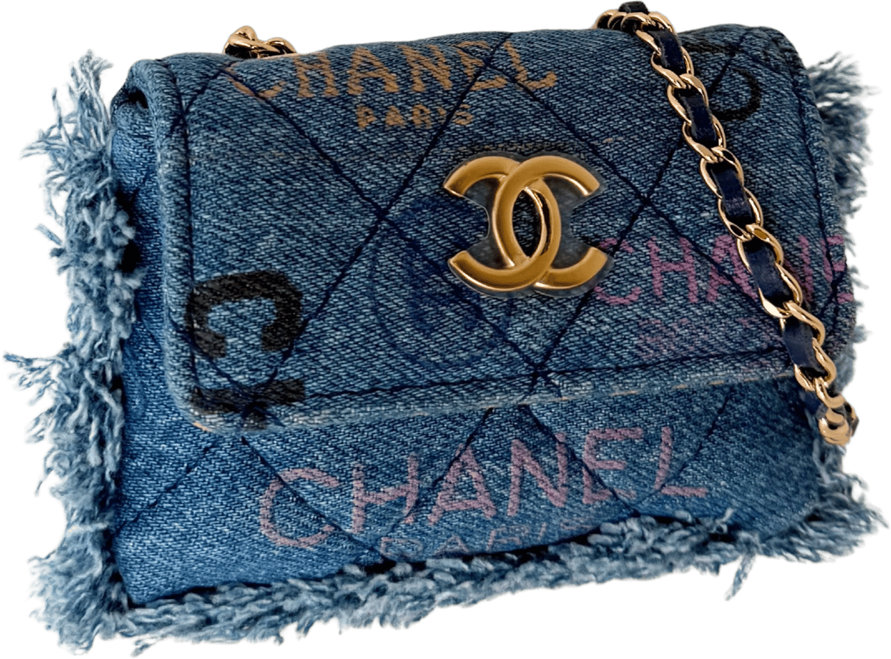 Chanel Chanel Mini Wallet on Chain Denim Blau / neuwertig Blauw
