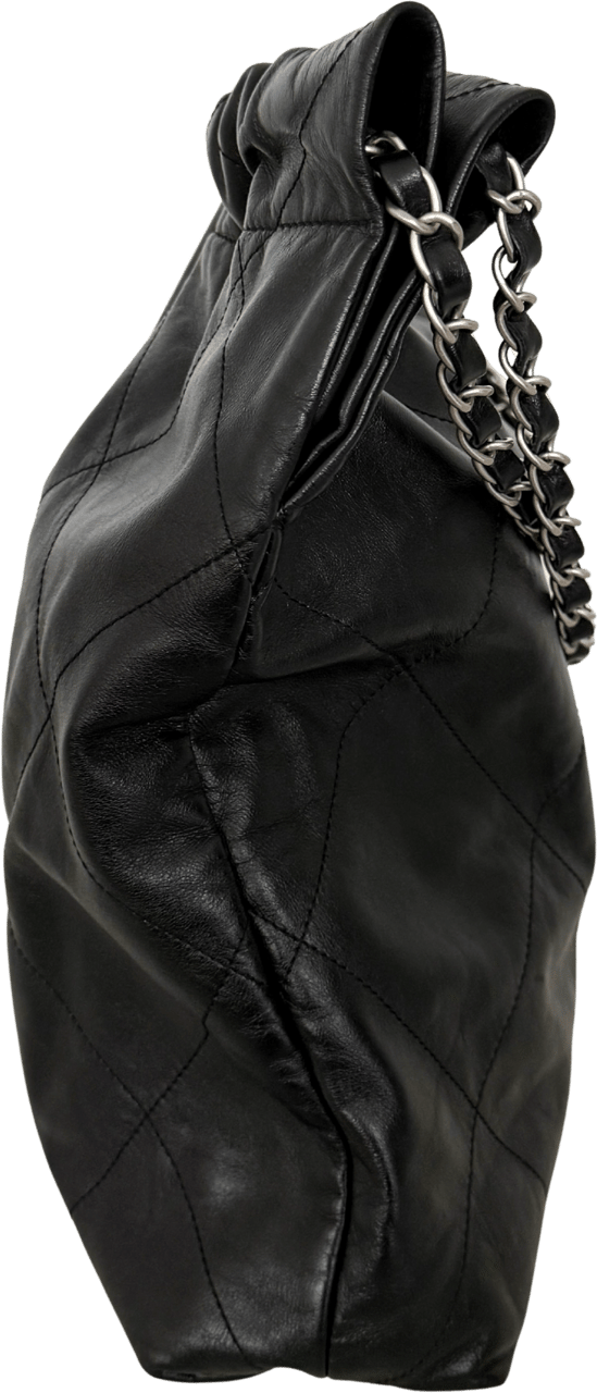 Chanel Chanel 22 mittelgroße Hobo Bag Schwarz silberne Hardware / sehr gut Zwart