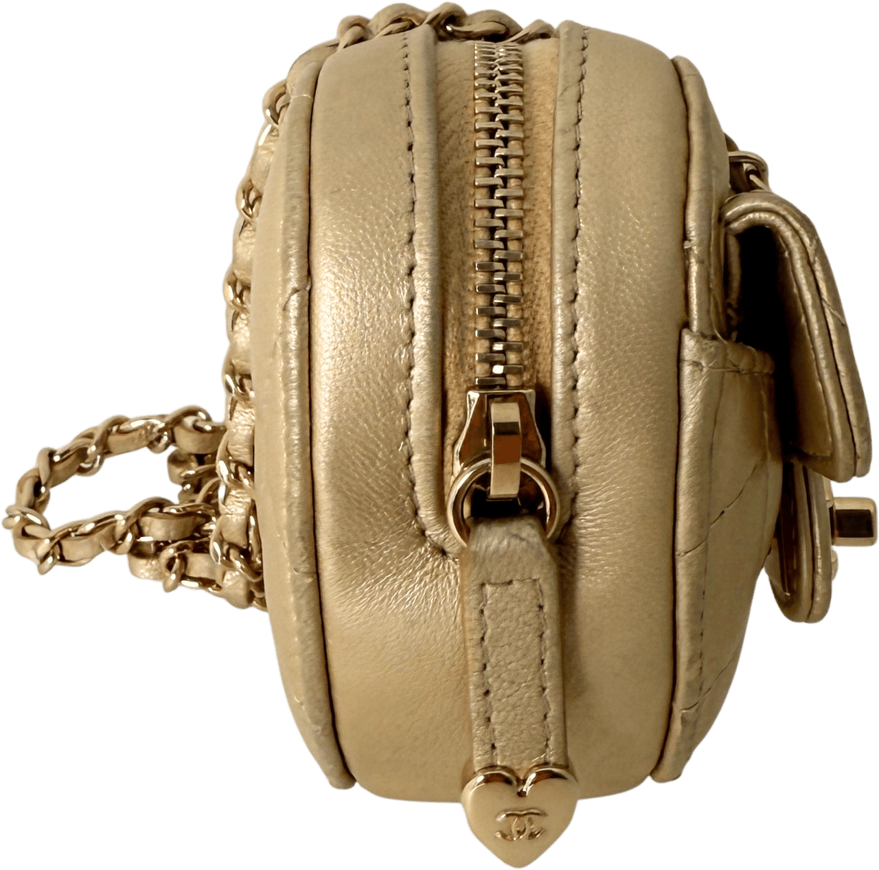 Chanel Chanel CC Mini Herztasche Gold  / gut Goud