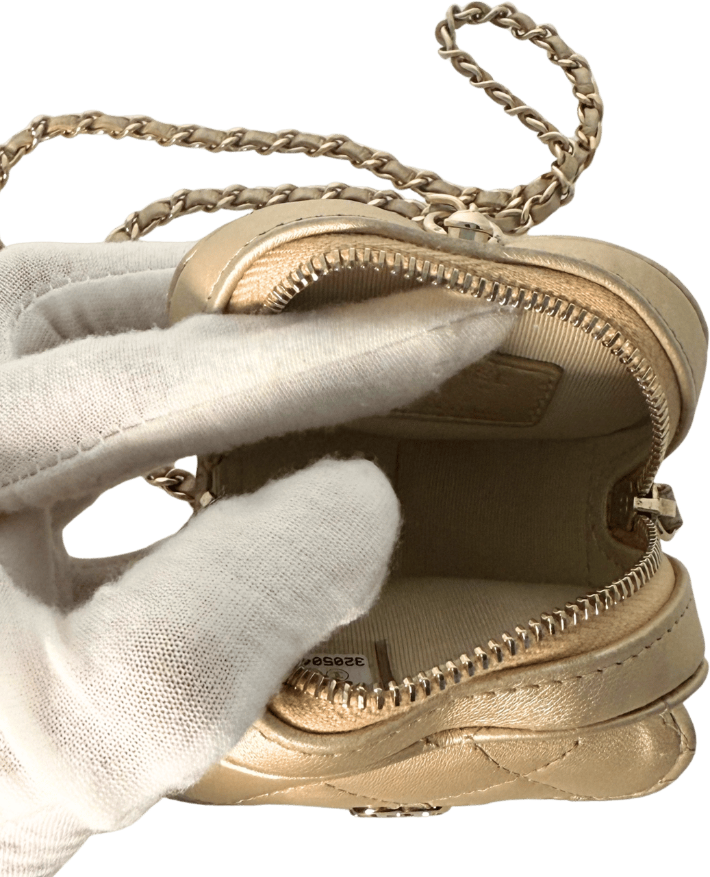 Chanel Chanel CC Mini Herztasche Gold  / gut Goud