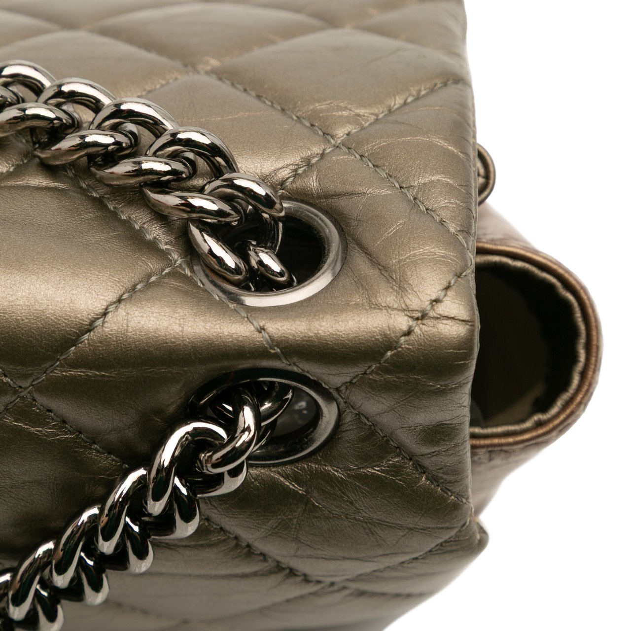 Chanel Small Aged Calfskin Lady Pearly Flap Bruin