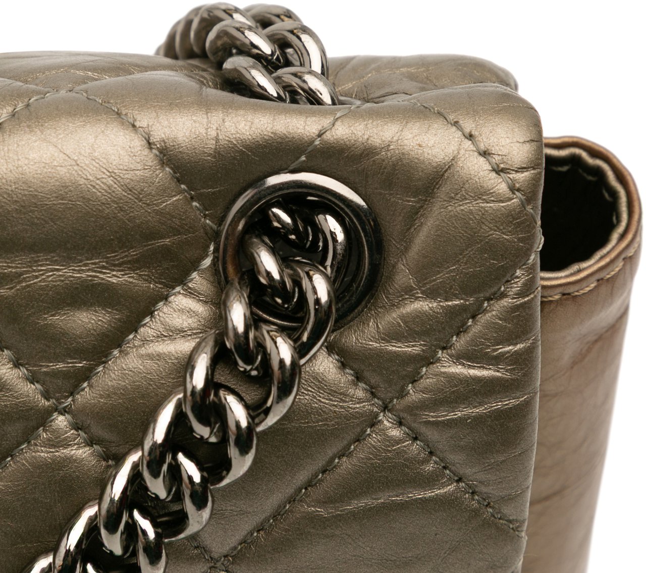 Chanel Small Aged Calfskin Lady Pearly Flap Bruin