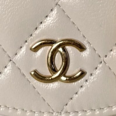 Chanel Chanel Mini Flap Bag Weiß / sehr gut Wit