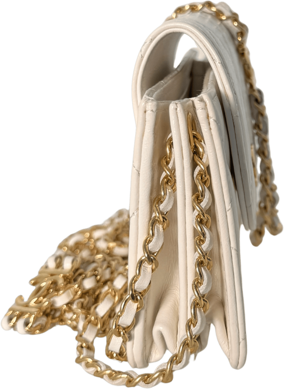 Chanel Chanel Mini Flap Bag Weiß / sehr gut Wit