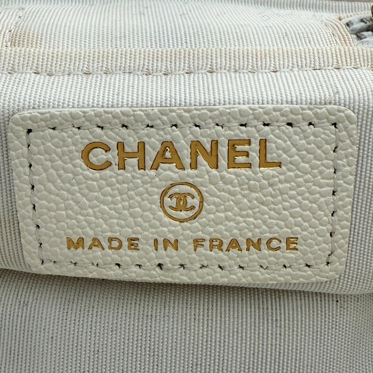 Chanel Chanel Mini Top Handle Vanity Tasche Weiß / sehr gut Wit