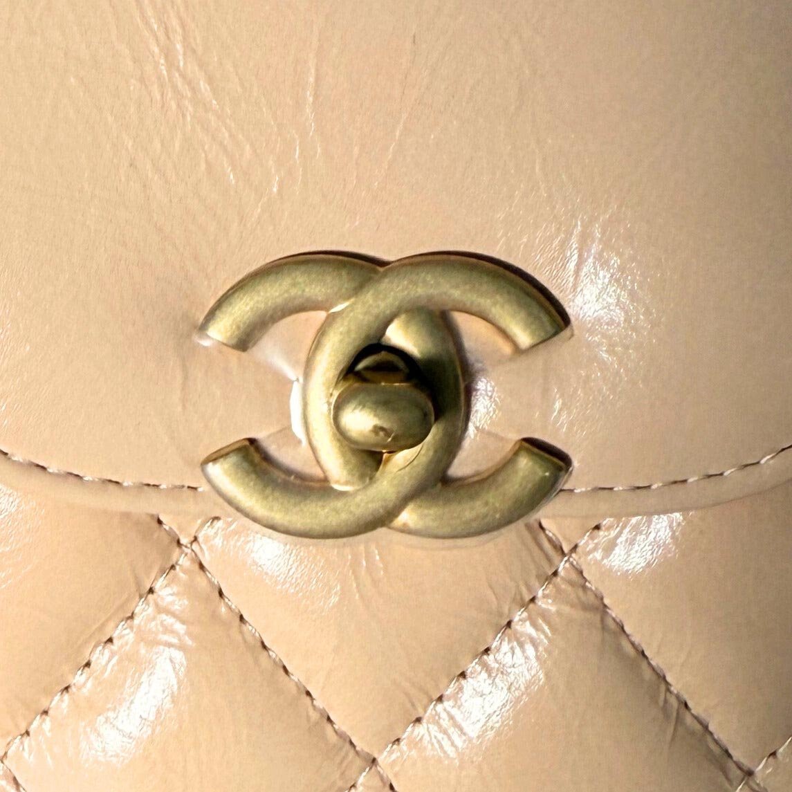 Chanel Chanel Kelly Mini Nano Shopper Handtasche Beige Fullset / neuwertig Beige