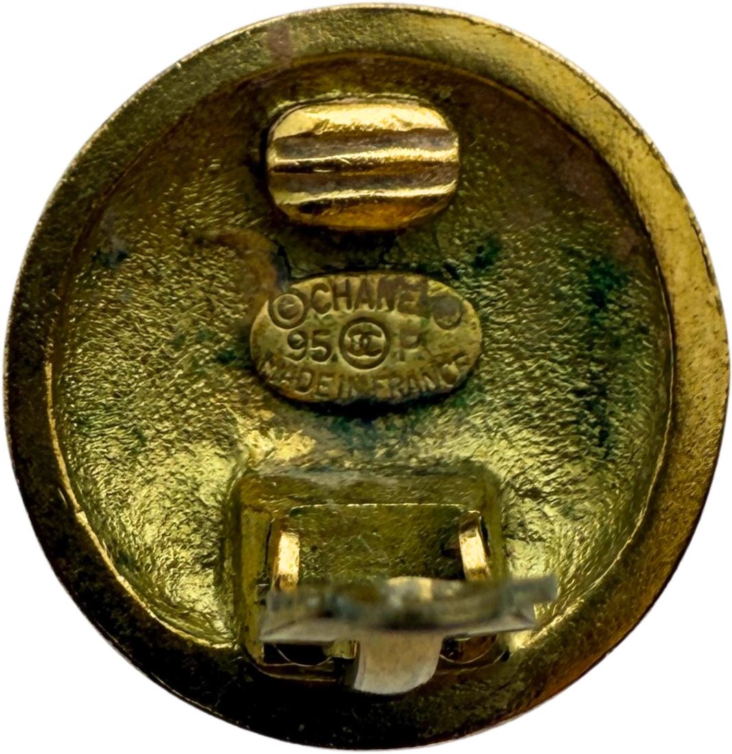 Chanel Chanel Coco Mark Matelassé Clip on Ohrringe Gold / sehr gut Goud