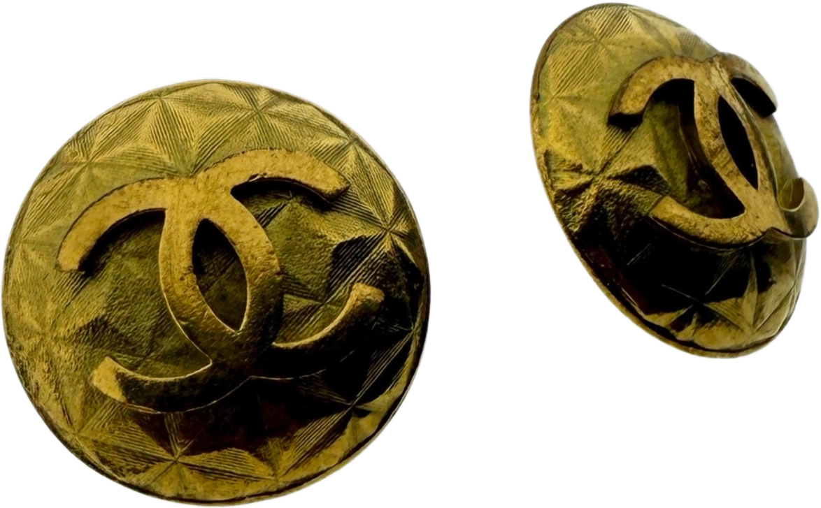 Chanel Chanel Coco Mark Matelassé Clip on Ohrringe Gold / sehr gut Goud