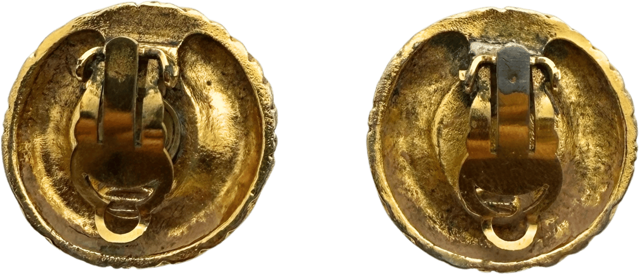 Chanel Chanel Runde Clip on Ohrringe mit Kordelmuster Gold / sehr gut Goud