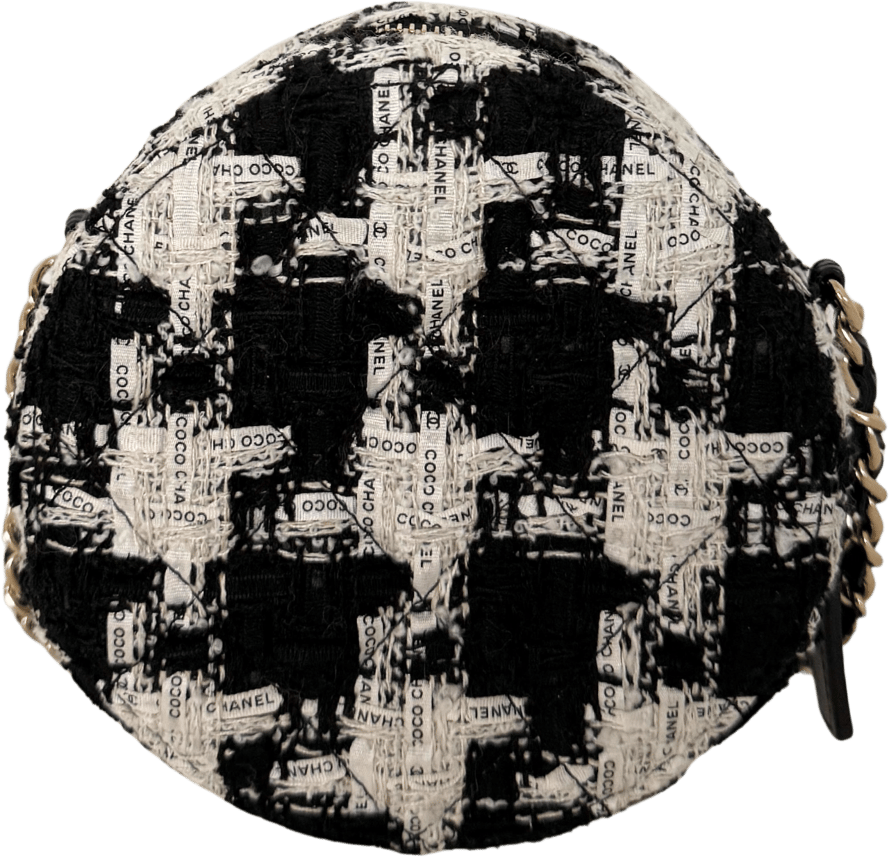 Chanel Chanel Round As Earth Tweed Crossbody Bag Schwarz / neuwertig Zwart