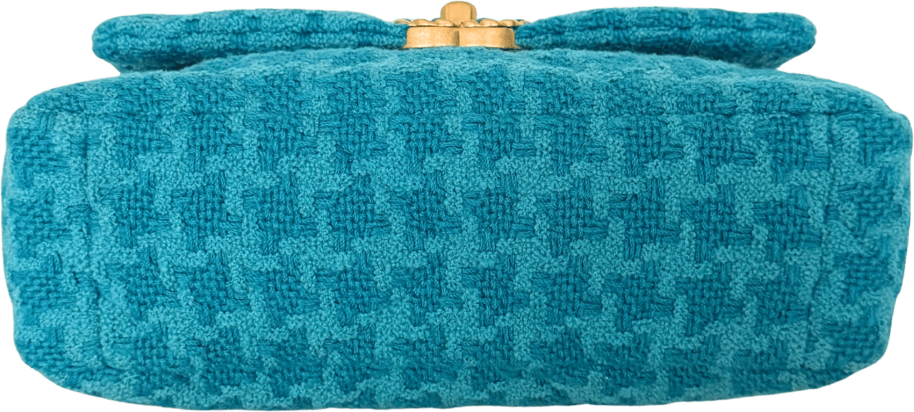 Chanel Chanel 19 Schultertasche Tweed Blau Fullset / neuwertig Blauw