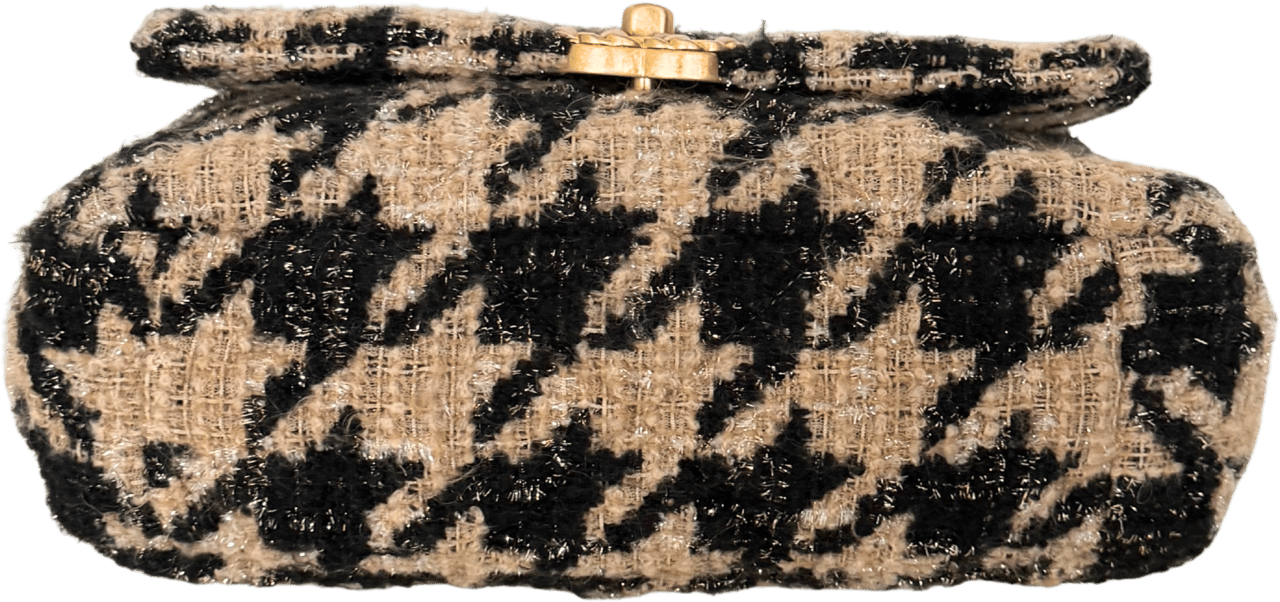 Chanel Chanel 19 Schultertasche Tweed Hahnentritt Beige Schwarz Fullset / sehr gut Beige