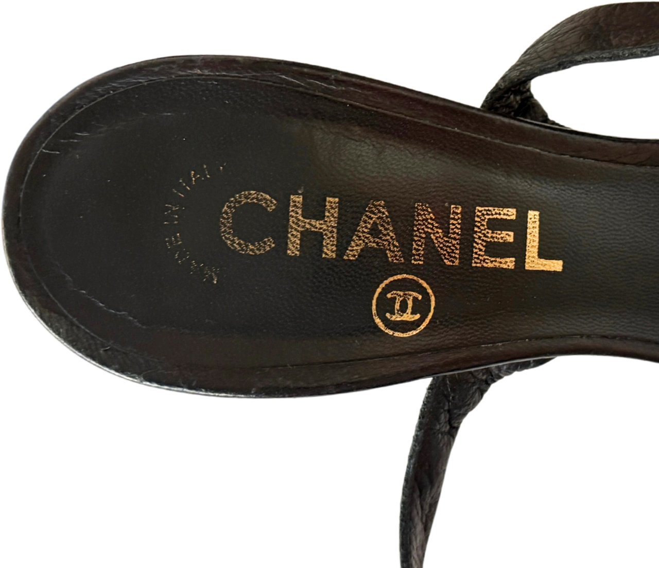 Chanel Sandals Size 38 Black / very good Zwart