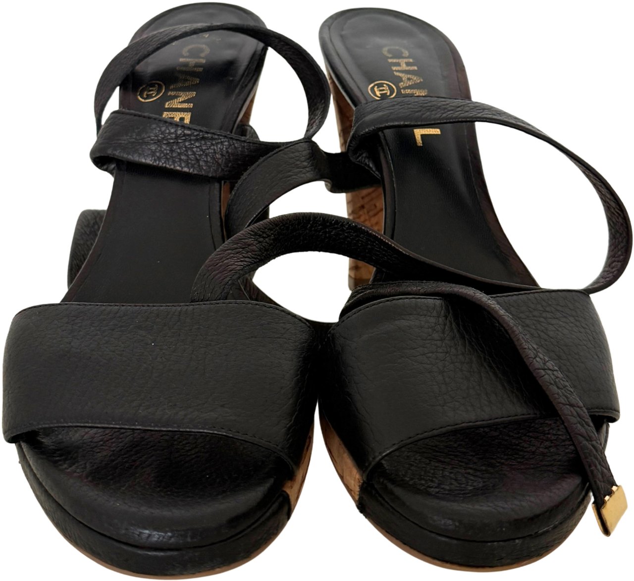 Chanel Sandals Size 38 Black / very good Zwart