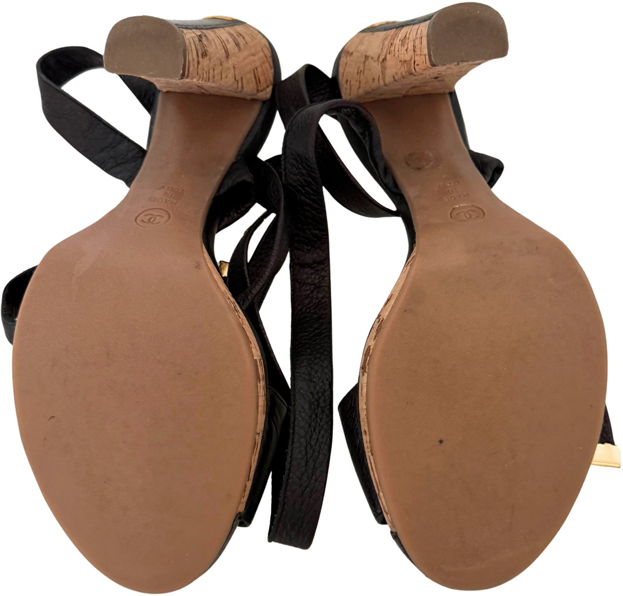 Chanel Sandals Size 38 Black / very good Zwart
