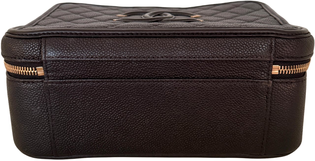 Chanel Chanel CC Filigree Vanity Case Large Leder schwarz / sehr gut Zwart
