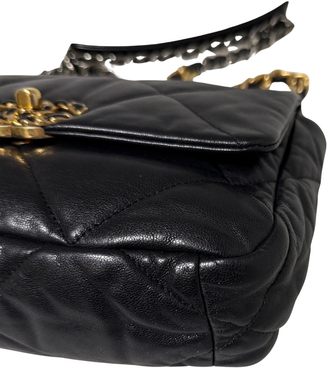 Chanel 19 Flap Bag Small Leather black / very good Zwart