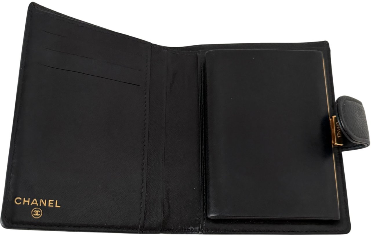 Chanel Chanel Timeless CC French Wallet Caviar Leather Black / very good Zwart