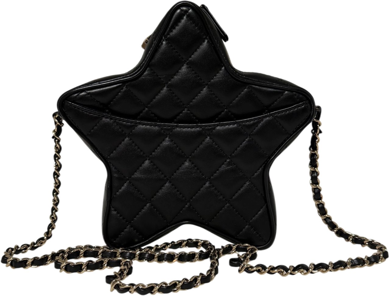 Chanel Walk of Fame Star Bag black lambskin full set Zwart