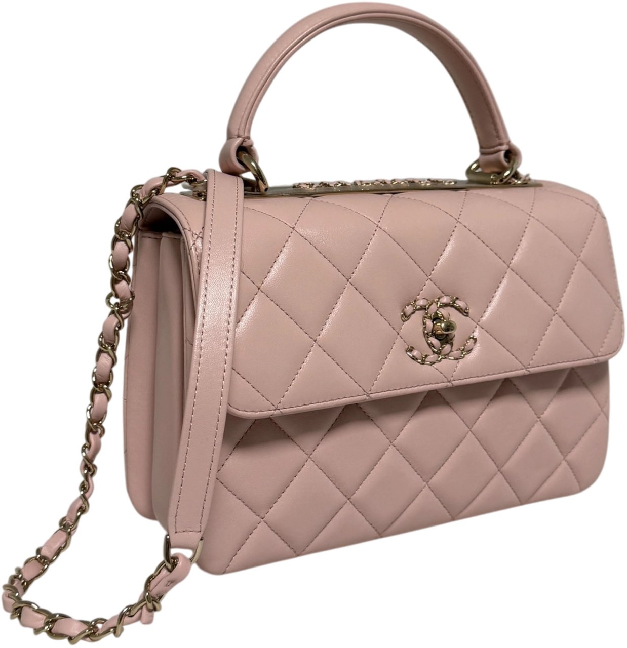 Chanel Trendy Chain CC Flap Dual Handle Light Pink Fullset / neuwertig Roze