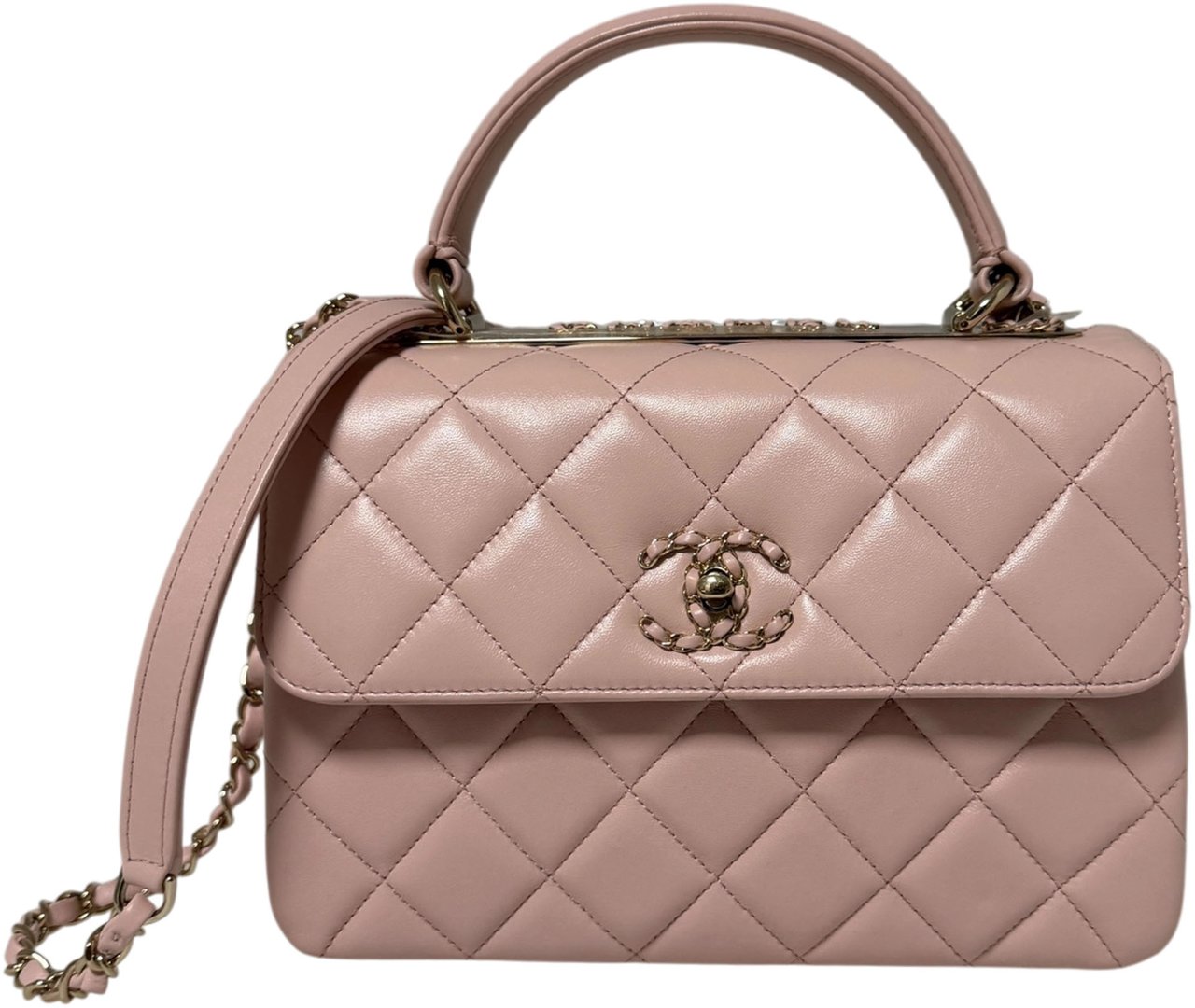 Chanel Trendy Chain CC Flap Dual Handle Light Pink Fullset / neuwertig Roze