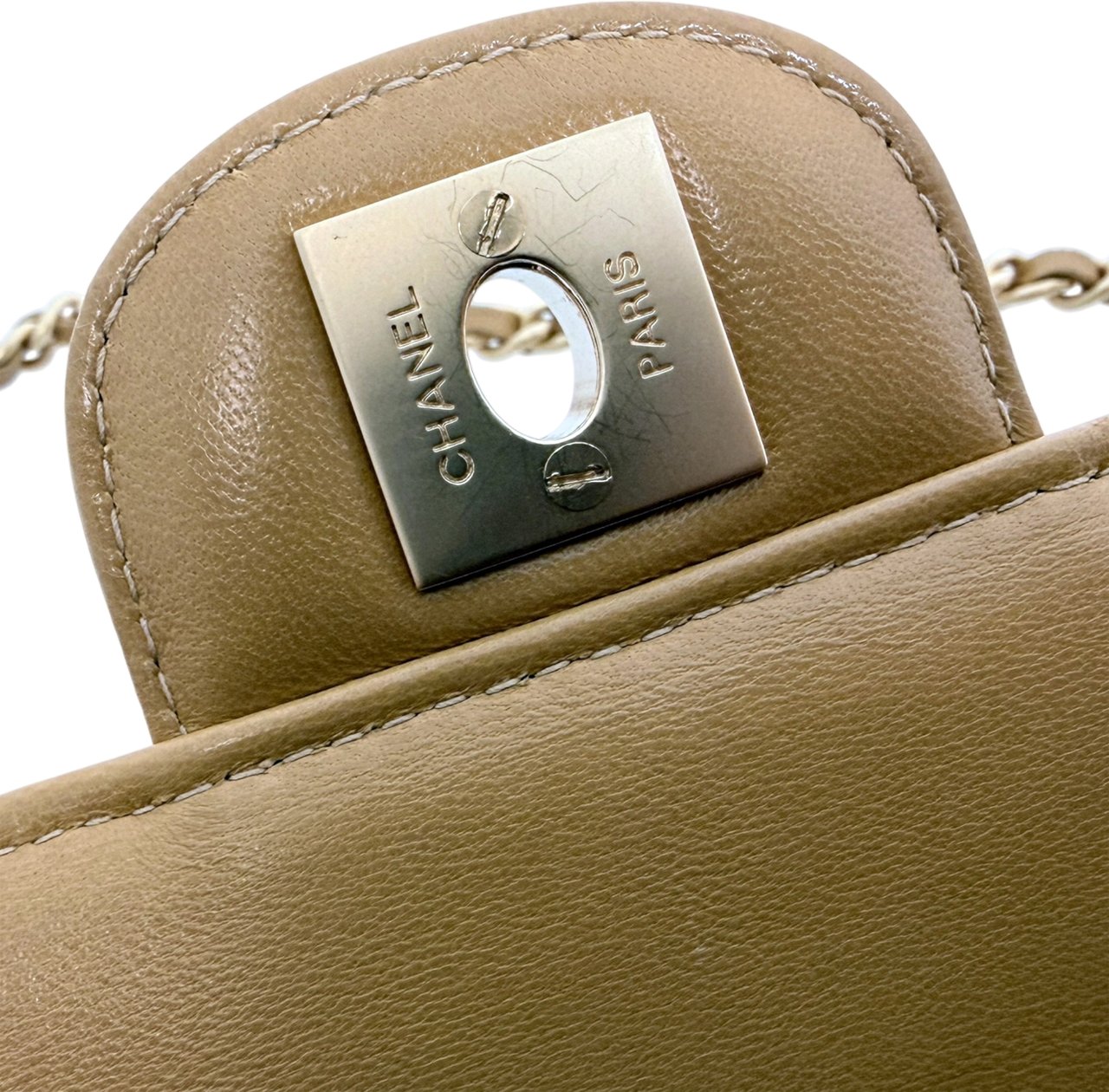 Chanel Chocolate Bar Bag Lammleder beige / sehr gut Beige