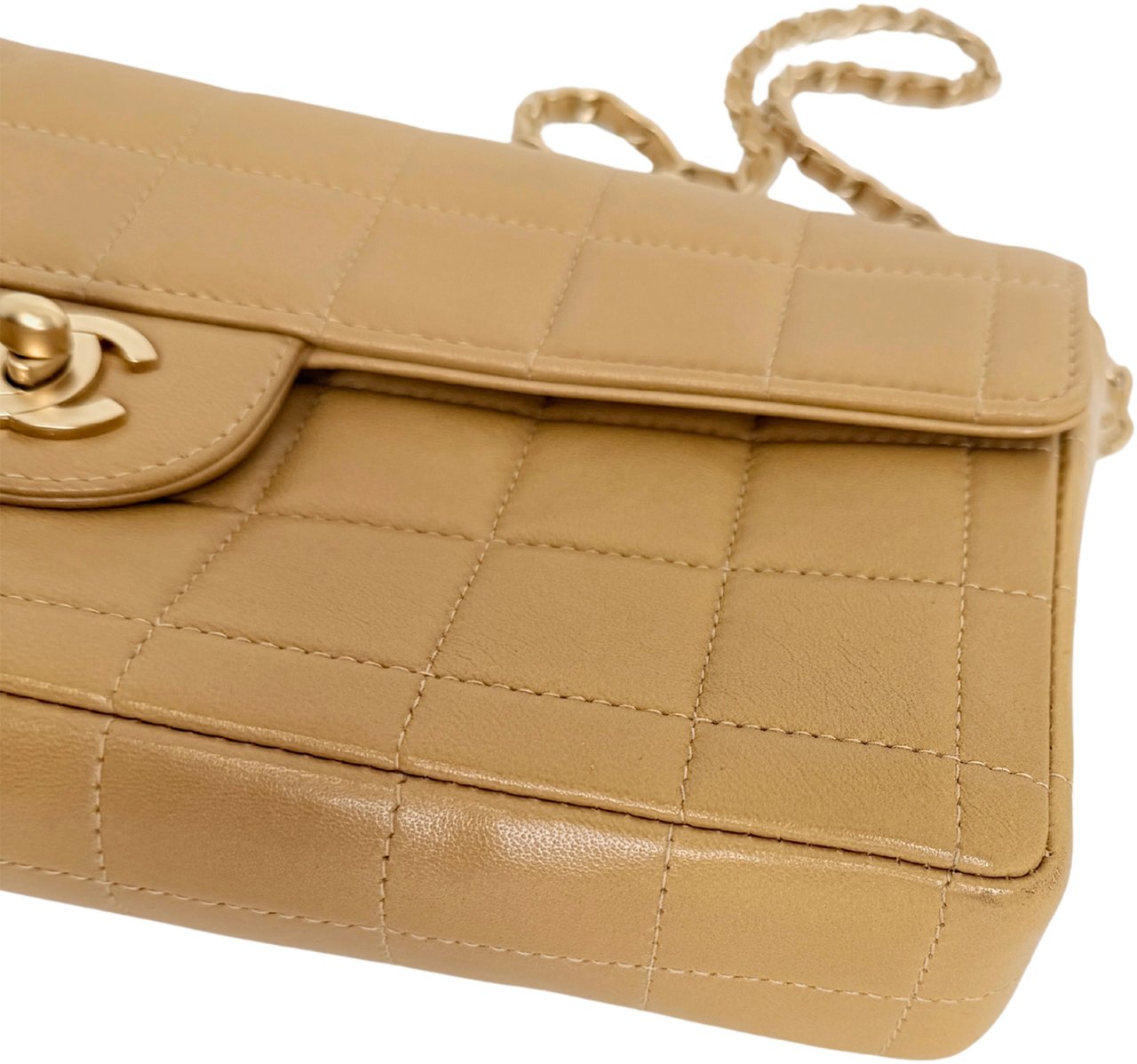 Chanel Chocolate Bar Bag Lammleder beige / sehr gut Beige