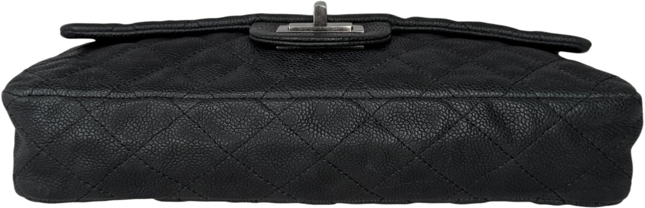 Chanel 2.55 Reissue East-West Flap Kaviarleder Grau, Ruthenium / neuwertig Grijs