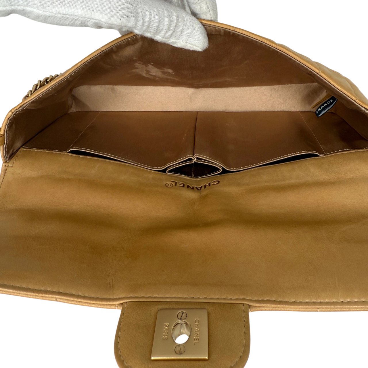 Chanel Chocolate Bar Bag Lammleder braun / sehr gut Bruin