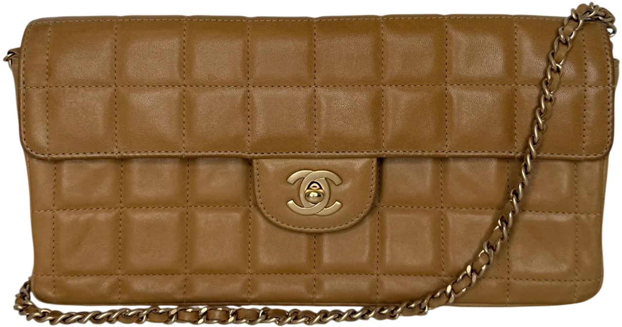Chanel Chocolate Bar Bag Lammleder braun / sehr gut Bruin