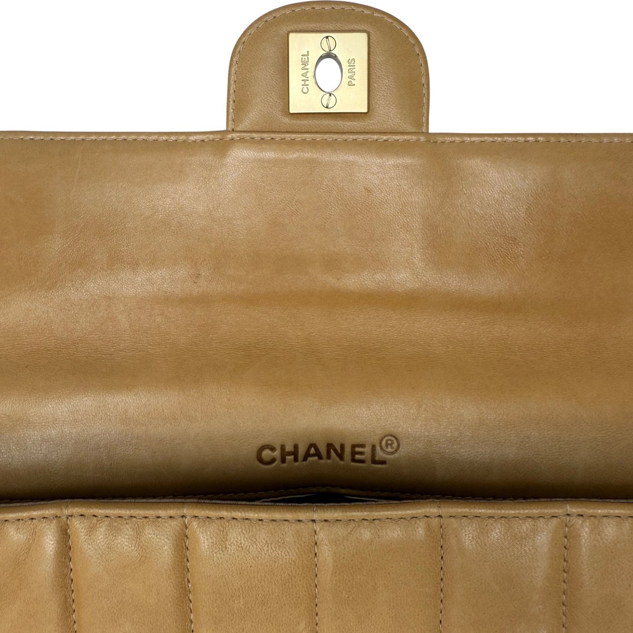 Chanel Chocolate Bar Bag Lammleder braun / sehr gut Bruin