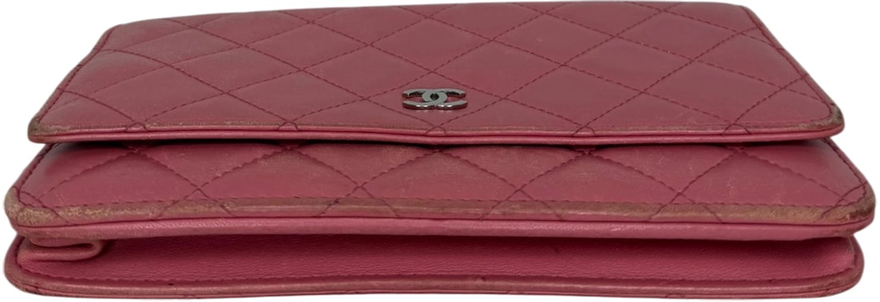 Chanel Wallet on Chain Lammleder Rosa / gut Roze