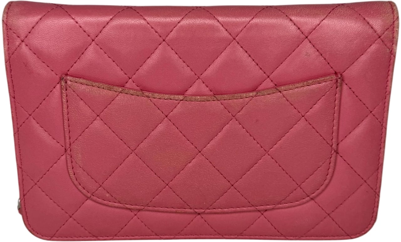 Chanel Wallet on Chain Lammleder Rosa / gut Roze