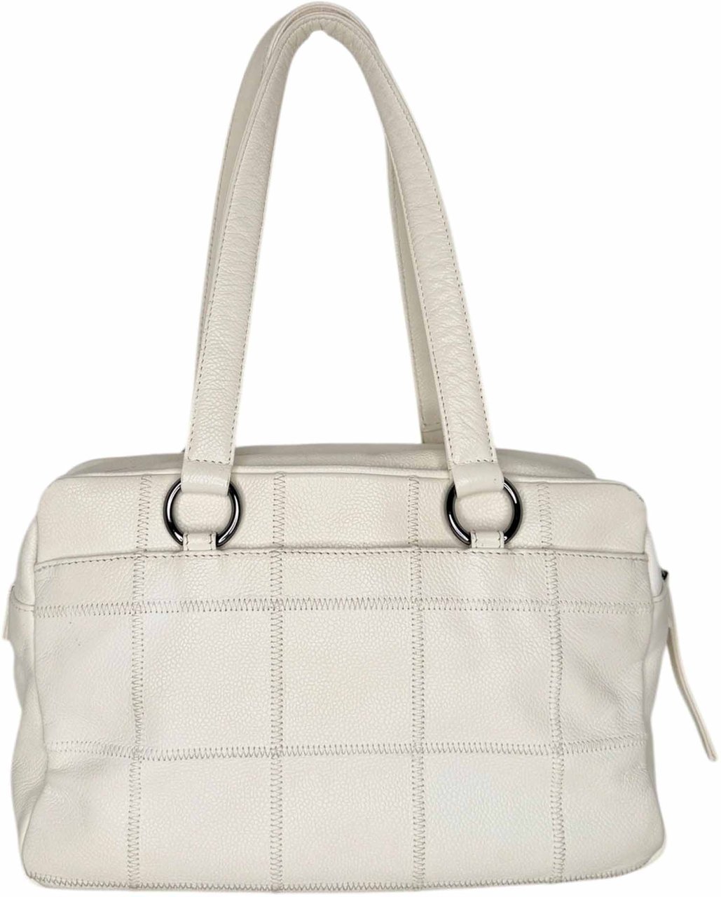 Chanel Square Stitch LAX Bowler Bag weiß / gut Wit