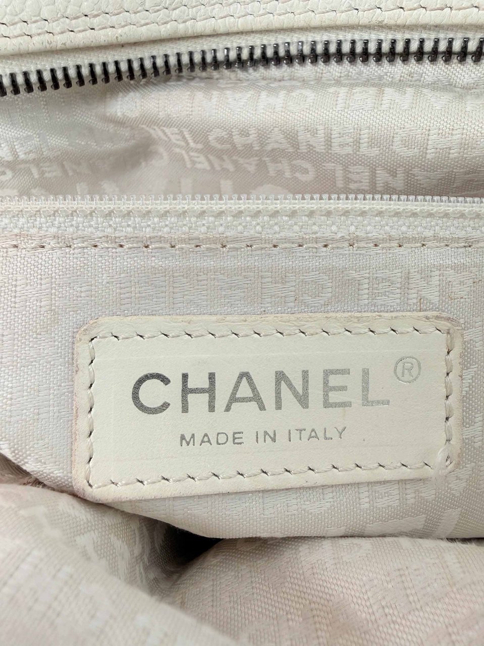 Chanel Square Stitch LAX Bowler Bag weiß / gut Wit