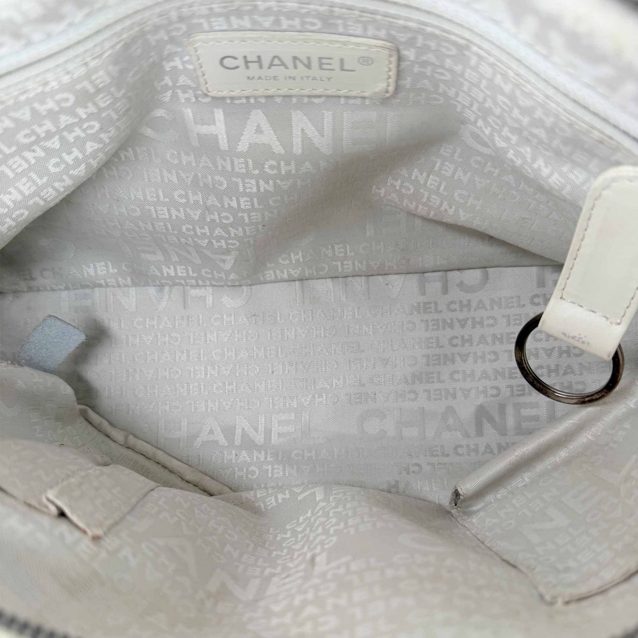Chanel Square Stitch LAX Bowler Bag weiß / gut Wit