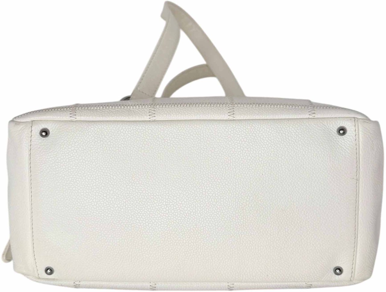 Chanel Square Stitch LAX Bowler Bag weiß / gut Wit