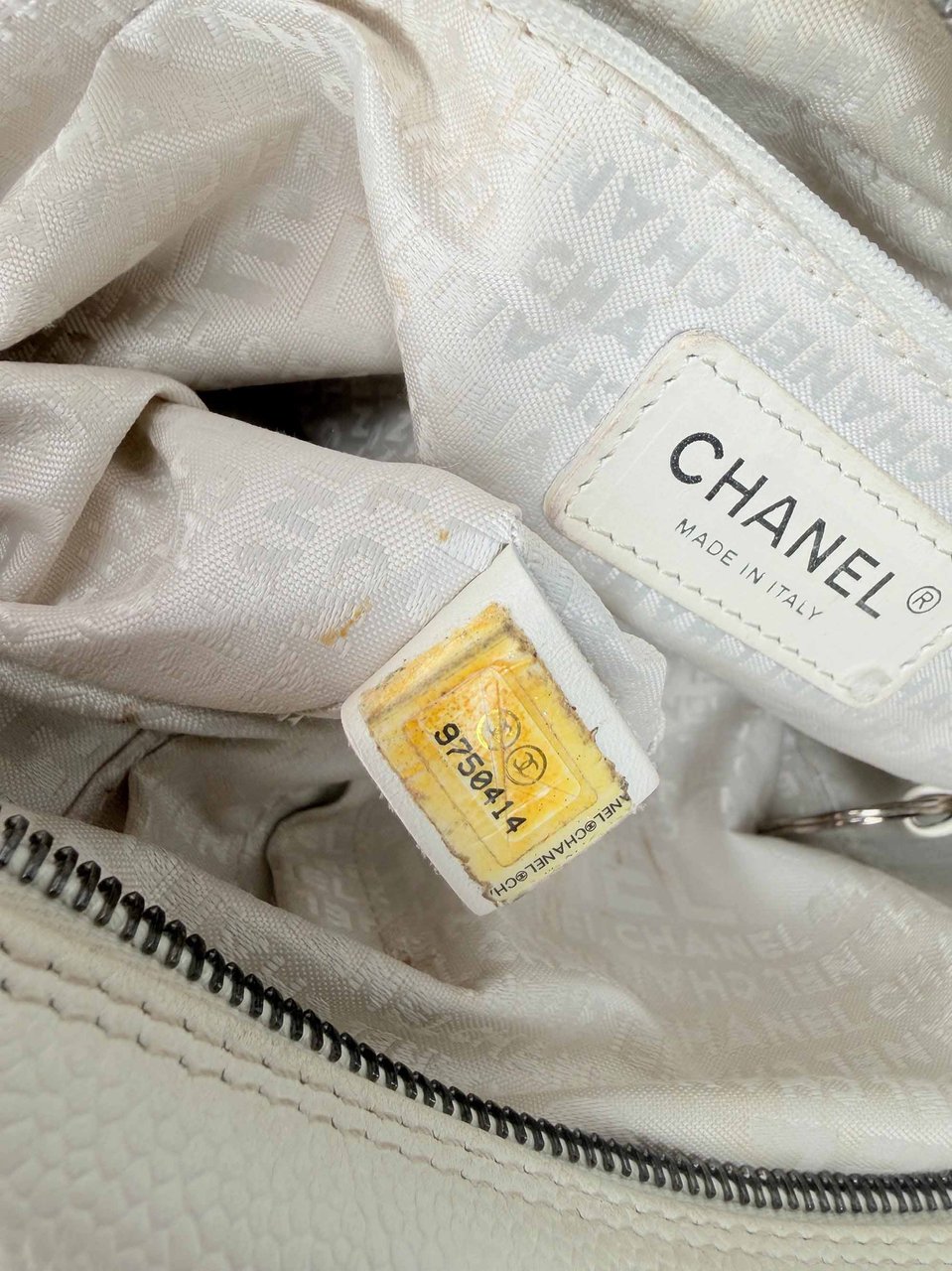 Chanel Square Stitch LAX Bowler Bag weiß / gut Wit