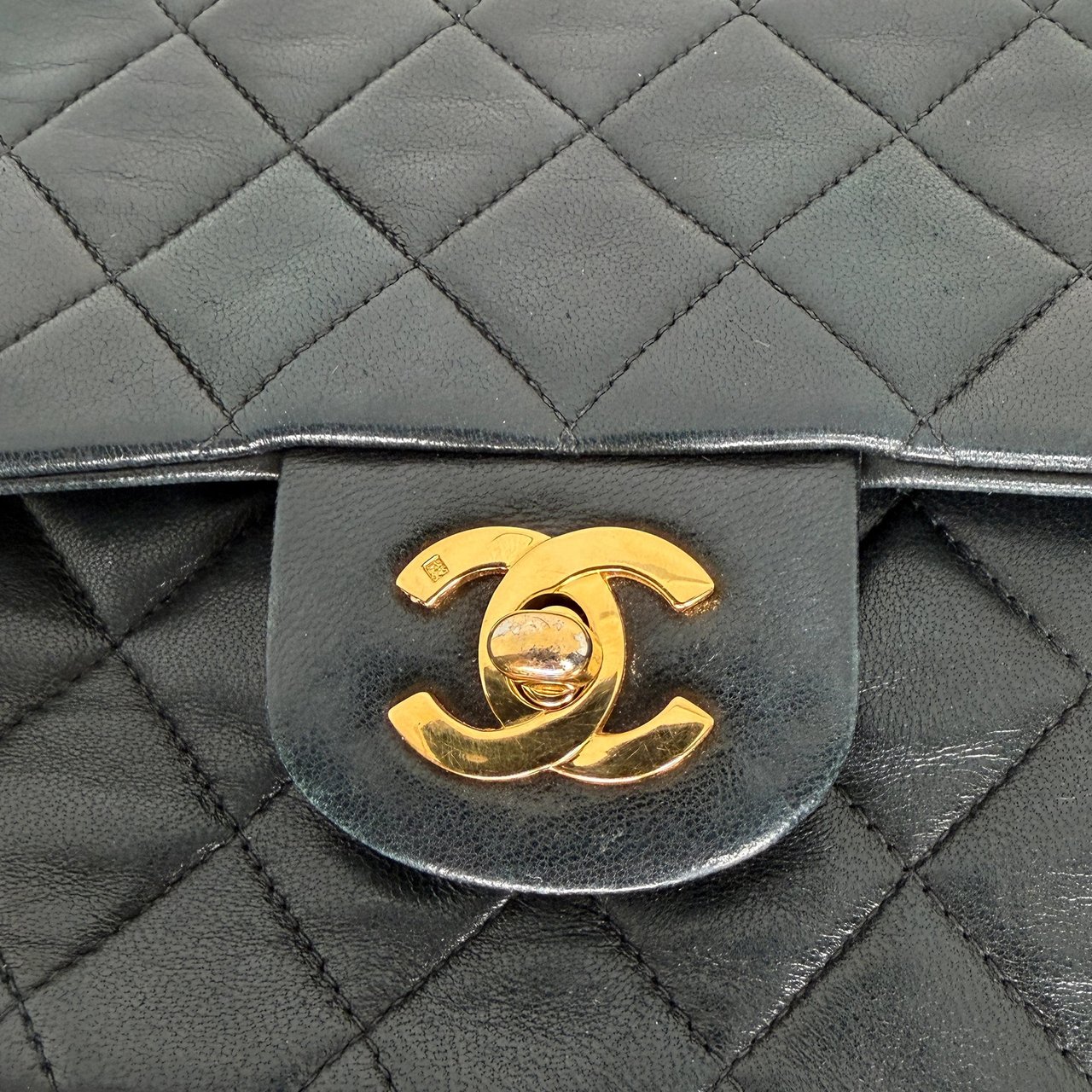 Chanel Timeless Medium Double Flap Bag Lambskin Black / very good Zwart