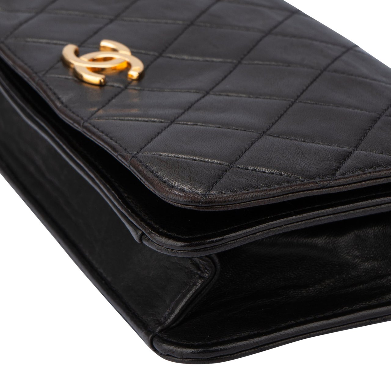 Chanel Chanel Quilted Lambskin 24K Gold Mini Single Flap Shoulder Bag Bruin