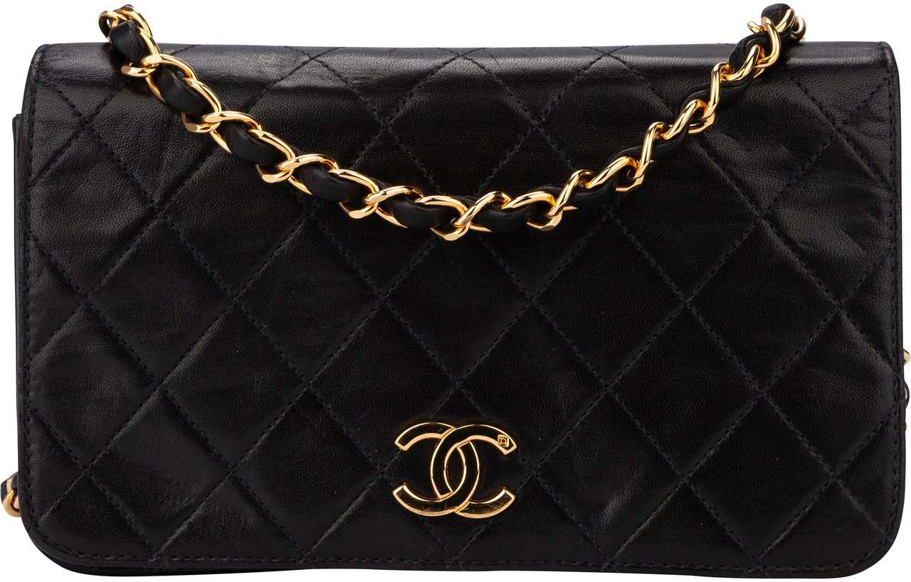 Chanel Chanel Quilted Lambskin 24K Gold Mini Single Flap Shoulder Bag Bruin