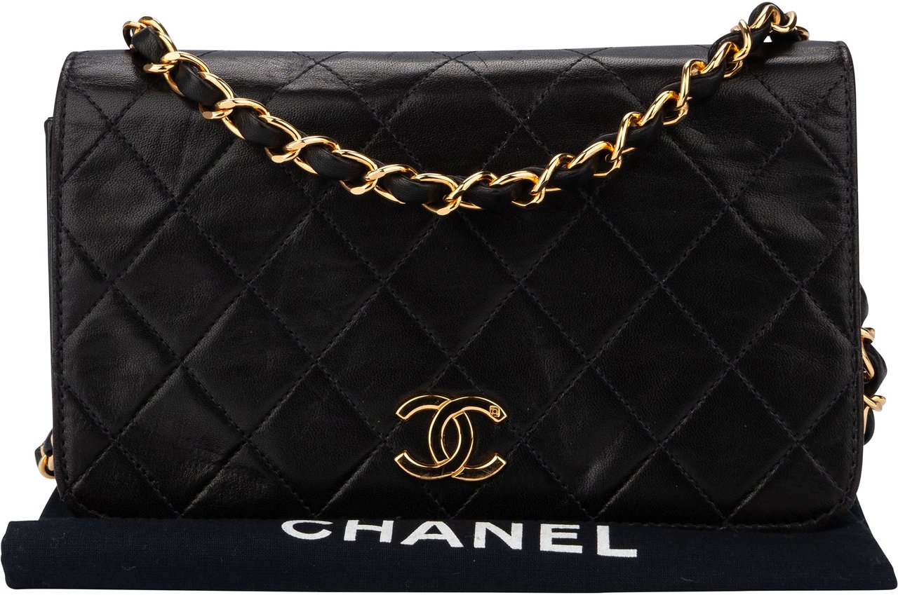 Chanel Chanel Quilted Lambskin 24K Gold Mini Single Flap Shoulder Bag Bruin