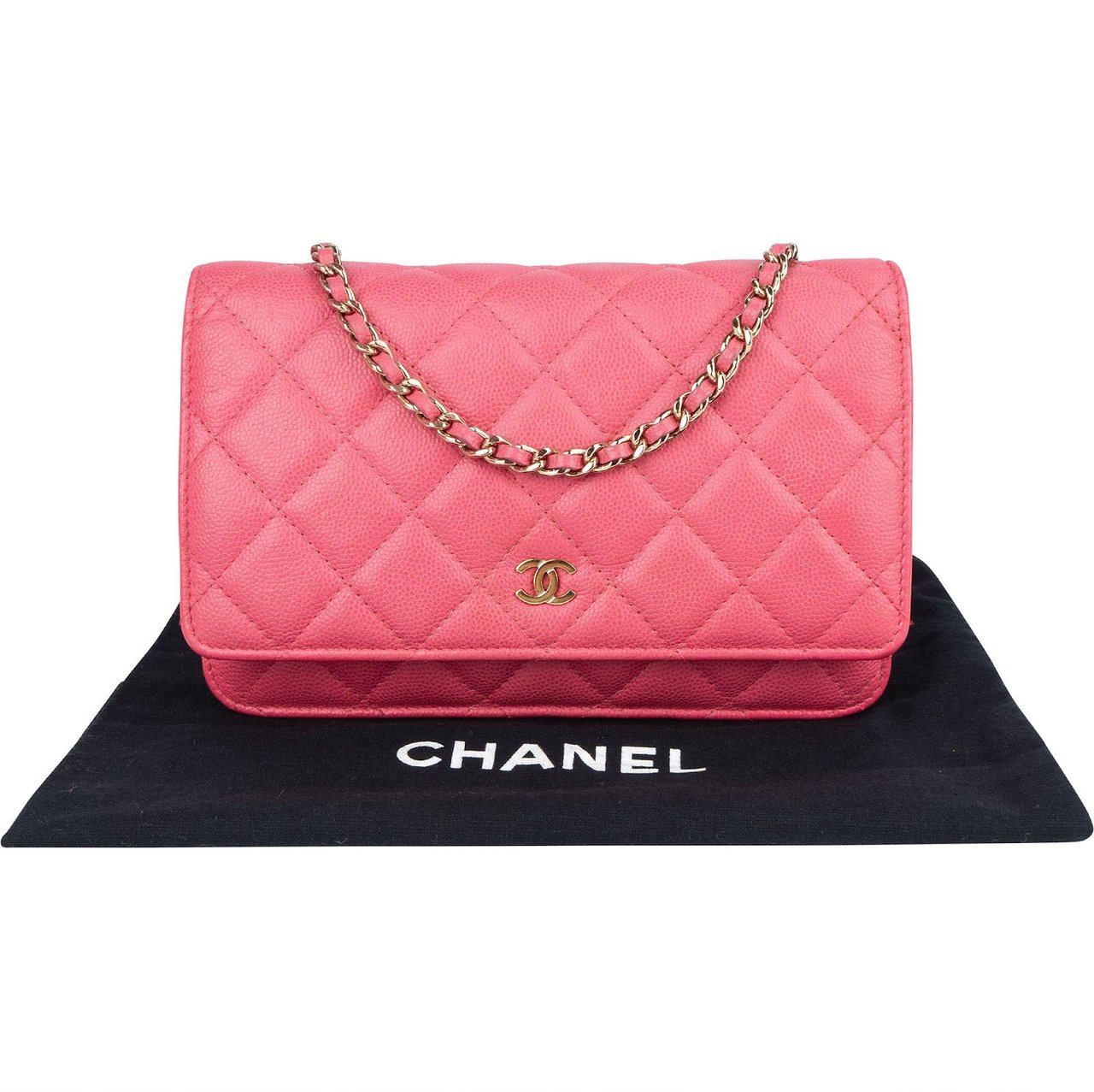 Chanel Chanel Quilted Caviar Leather Wallet On Chain Crossbody Bag Rood
