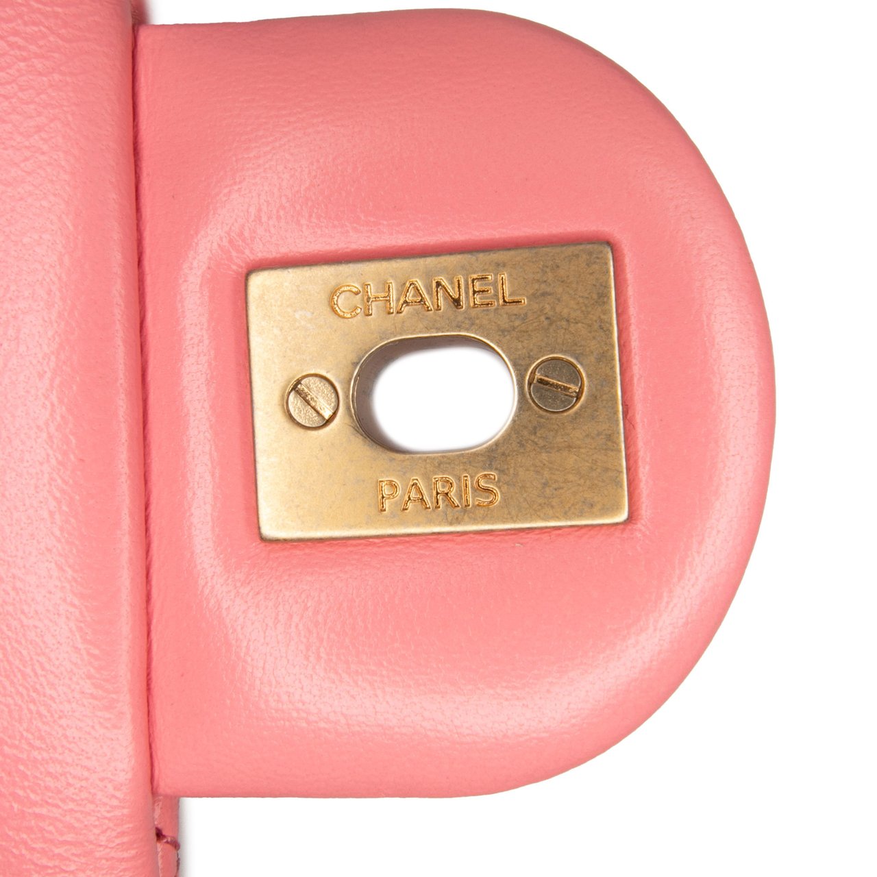 Chanel Mini Rectangular Classic Lambskin Pearl Crush Single Flap Roze