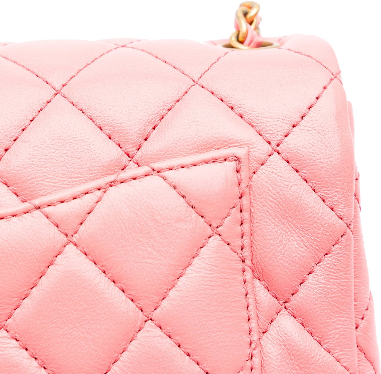 Chanel Mini Rectangular Classic Lambskin Pearl Crush Single Flap Roze