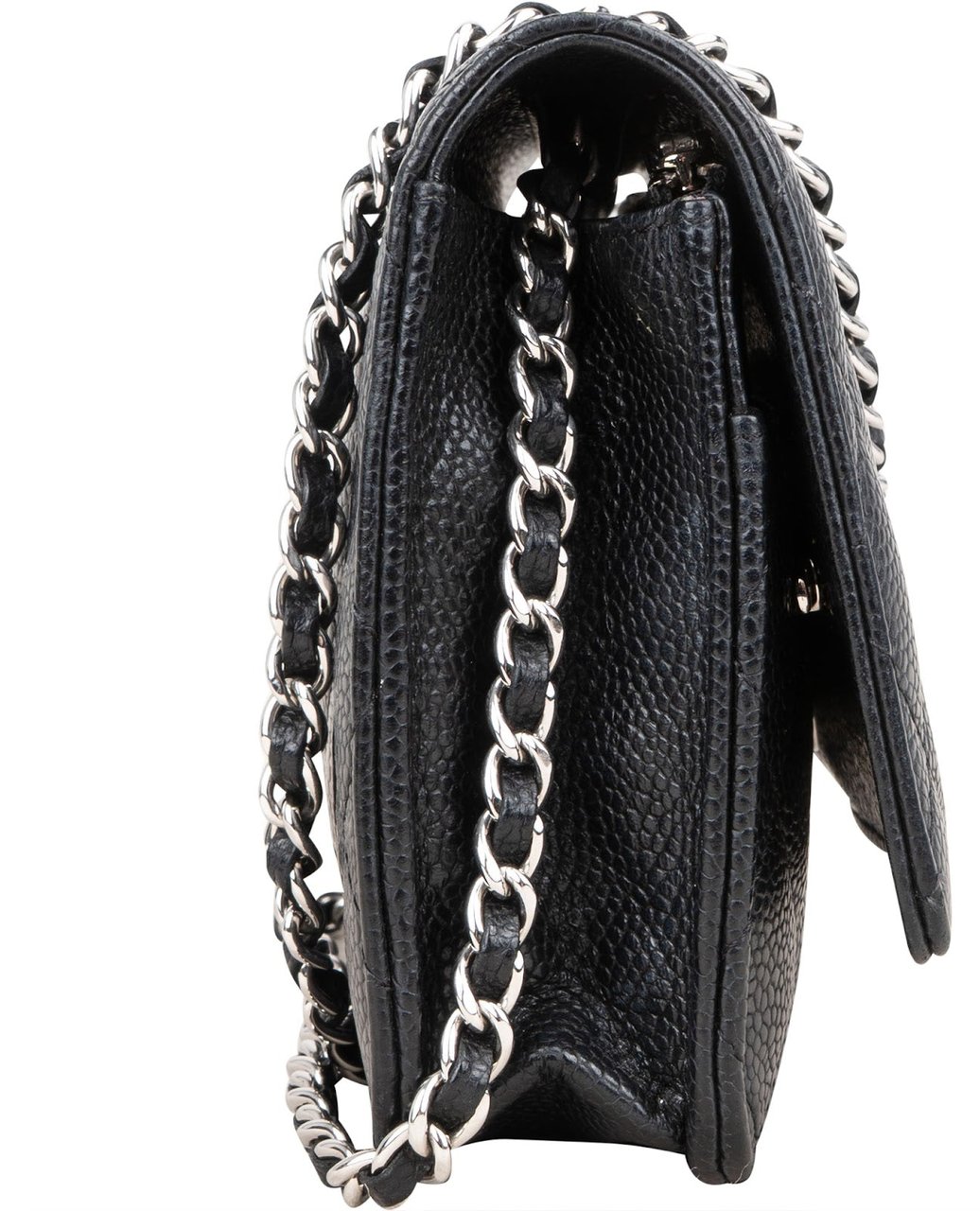 Chanel Chanel Quilted Caviar Leather Wallet On Chain Crossbody Bag Zwart