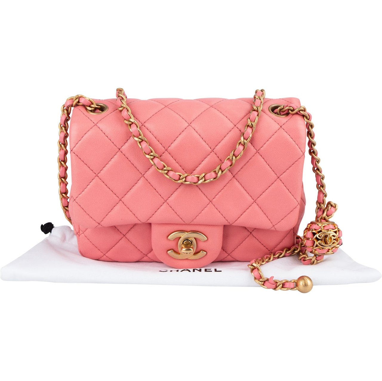 Chanel Chanel Quilted Lambskin Mini Rectangular Adjustable Single Flap Crossbody Bag Rood