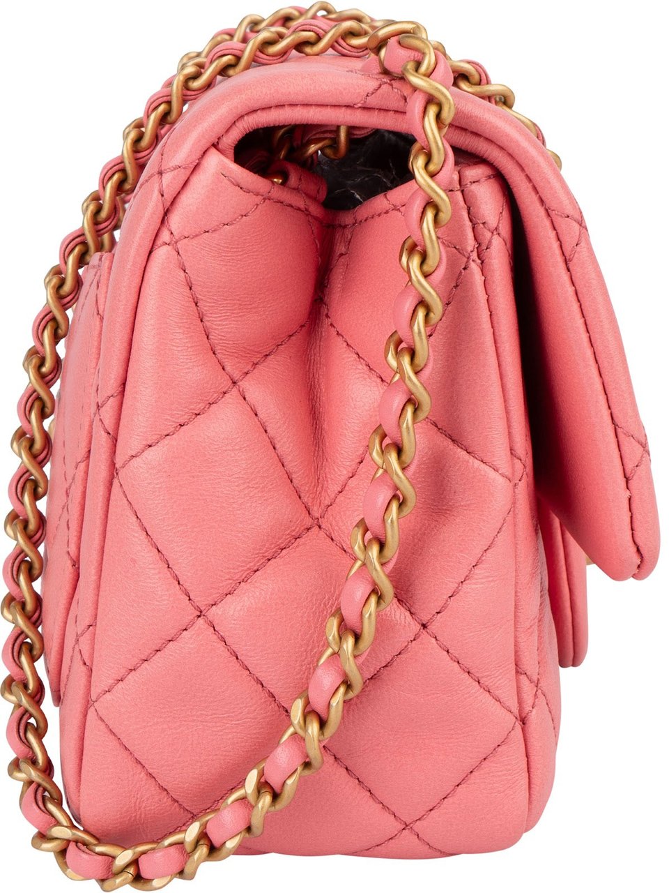 Chanel Chanel Quilted Lambskin Mini Rectangular Adjustable Single Flap Crossbody Bag Rood