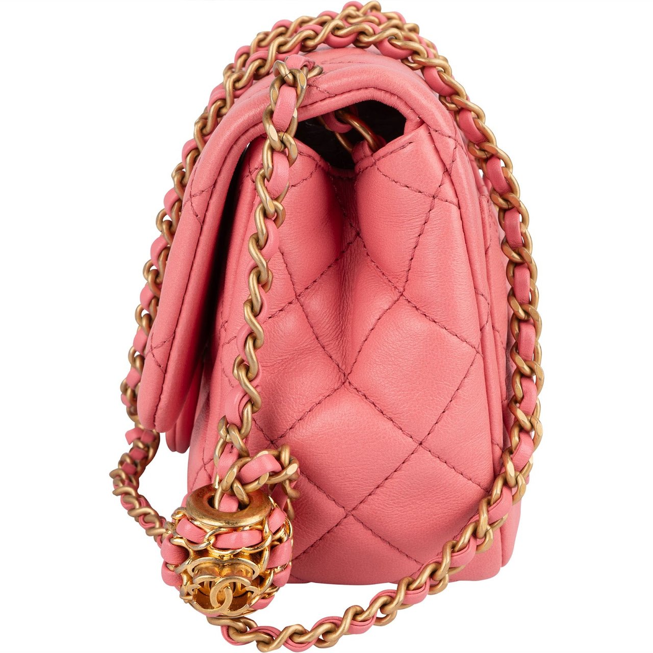 Chanel Chanel Quilted Lambskin Mini Rectangular Adjustable Single Flap Crossbody Bag Rood